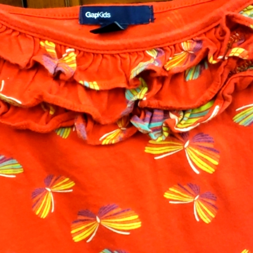 GapKids Ruffled Top Blouse  With Multicolor Pattern Size 14/15